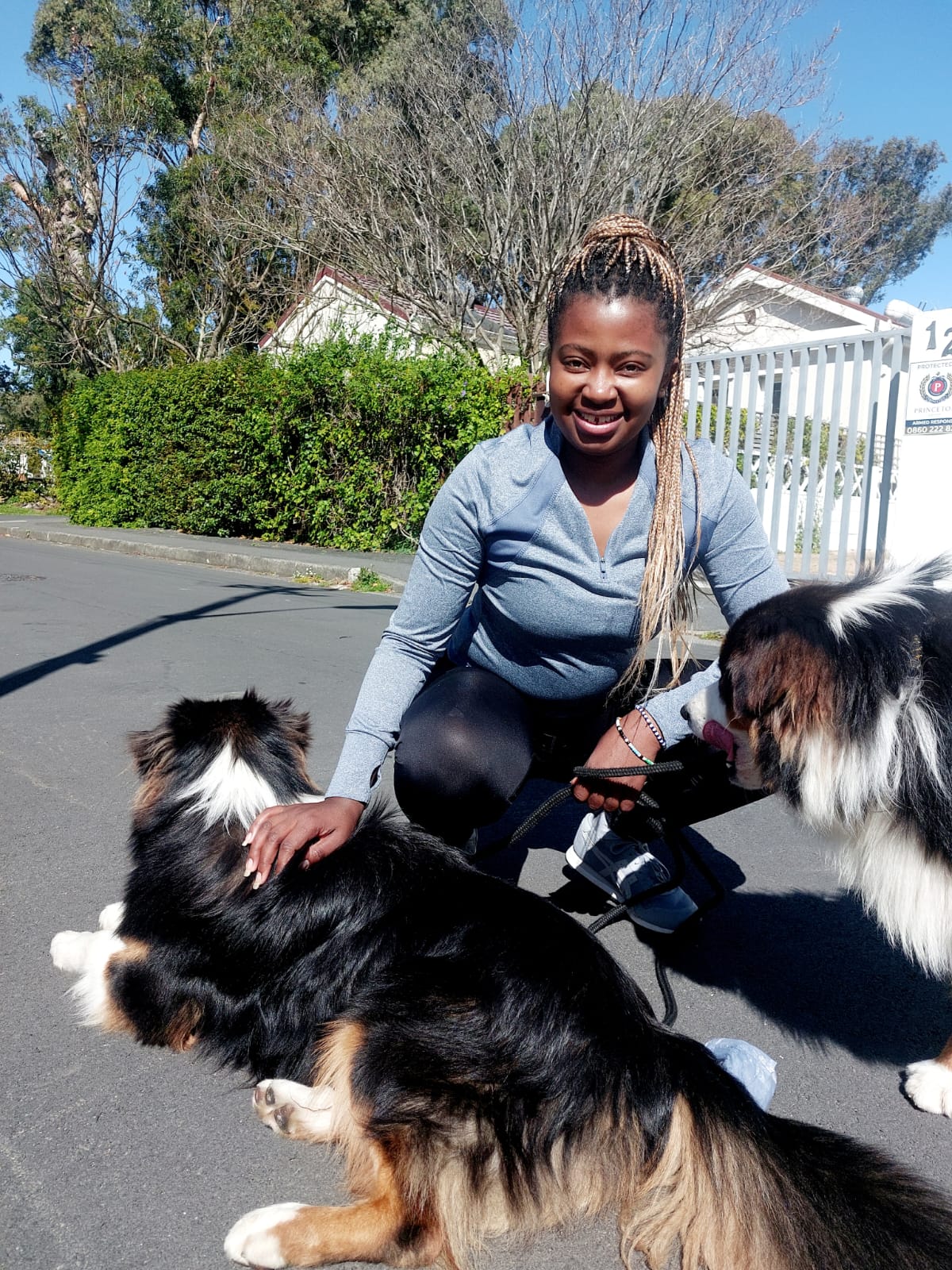 Astro and Obi with Mejory in Harfield Village